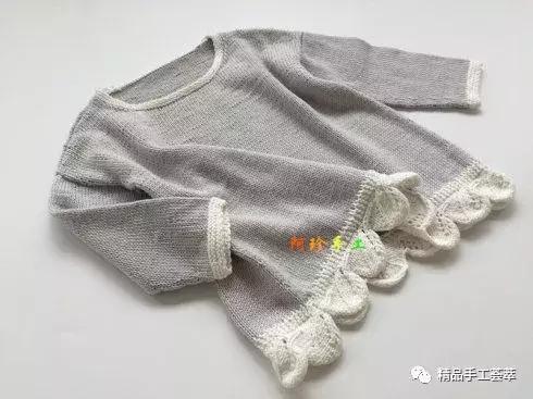 两三岁小孩儿套头衫的编织教程（1至3岁女宝宝毛线套头衫）